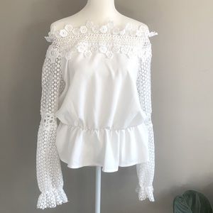 White Top - Off The Shoulder - Size Medium